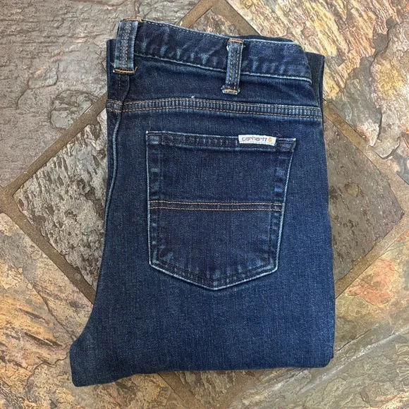 Carhartt Flannel Lined Straight Leg Jeans - Picture 7 of 10